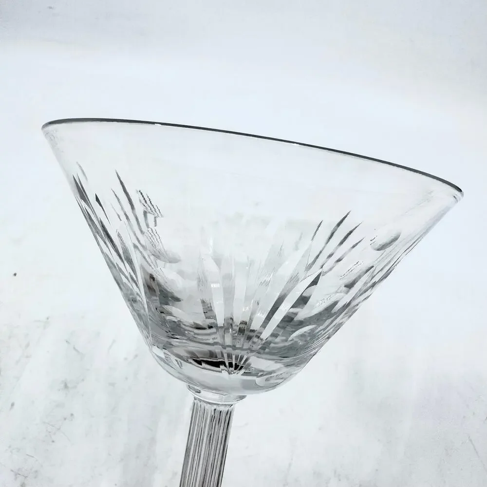 Vintage LIBBEY Lucerne Art Deco Crystal Skyscraper Cocktail Martini glass Set-8